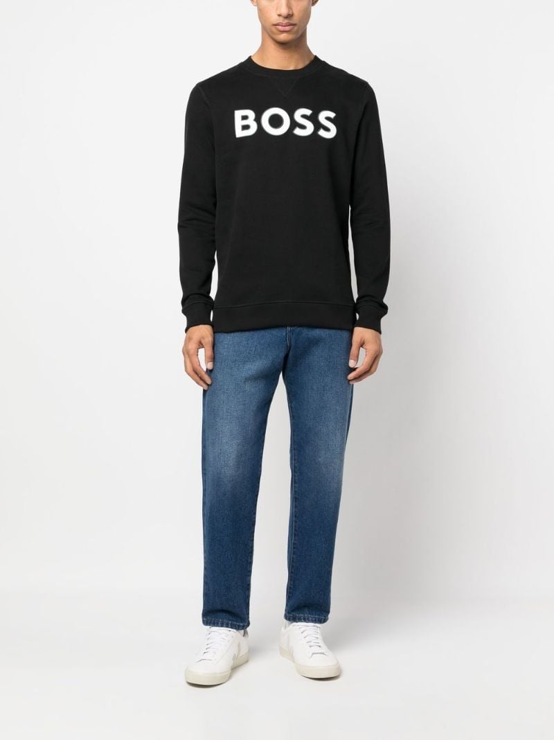Black Logo Patch Cotton Sweatshirt