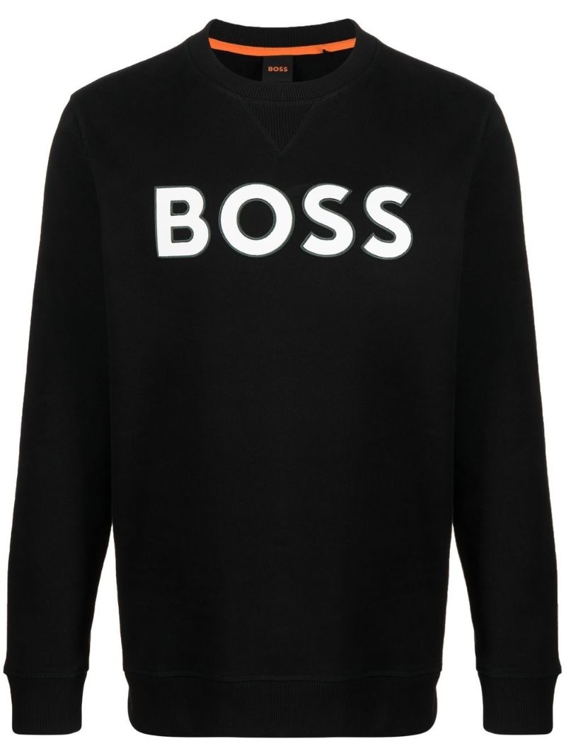 Black Logo Patch Cotton Sweatshirt