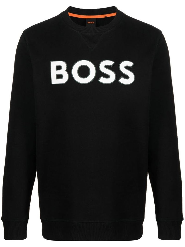 Black Logo Patch Cotton Sweatshirt