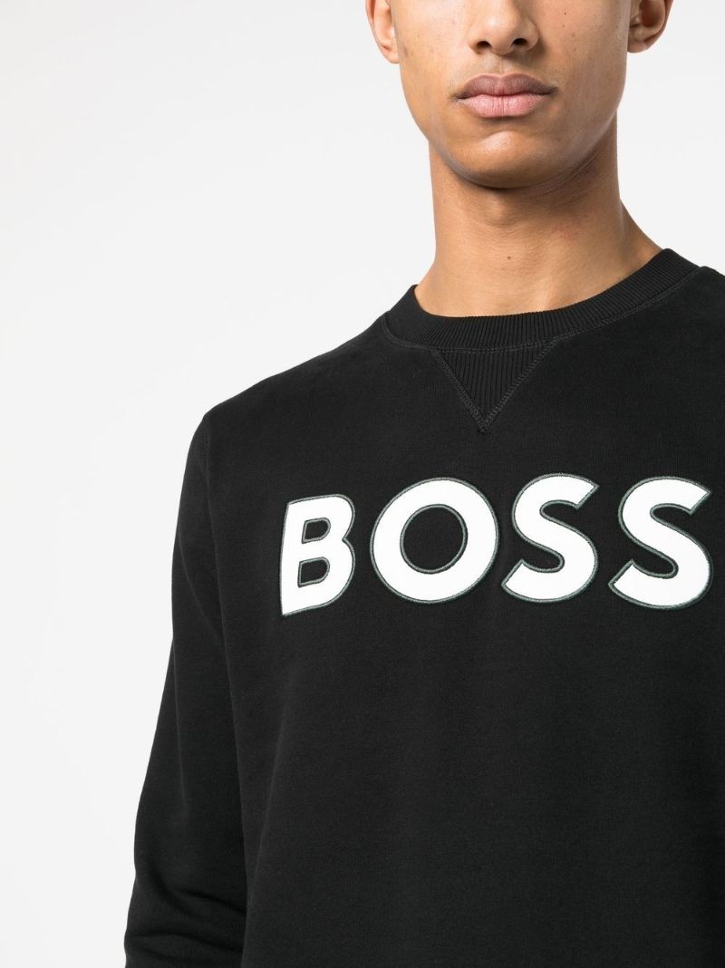 Black Logo Patch Cotton Sweatshirt