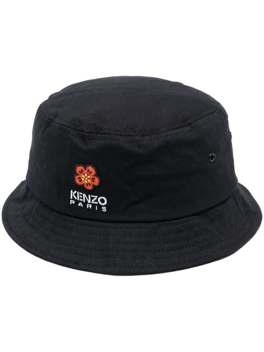 Black Boke Flower Embroidered Bucket Hat