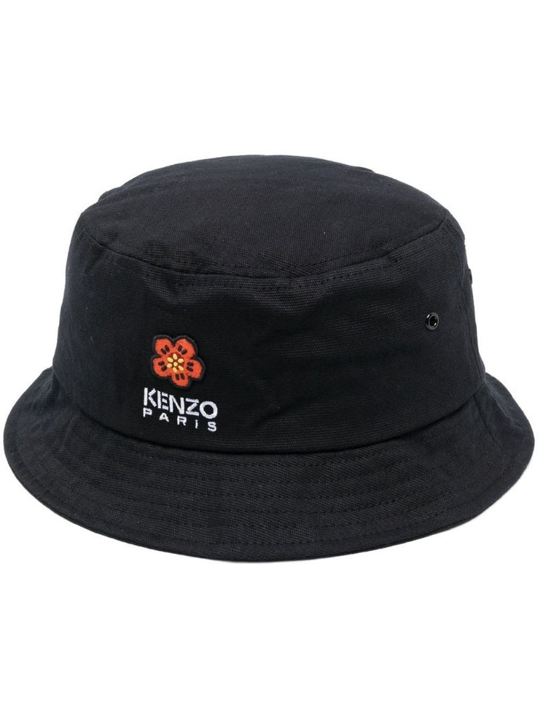Black Boke Flower Embroidered Bucket Hat