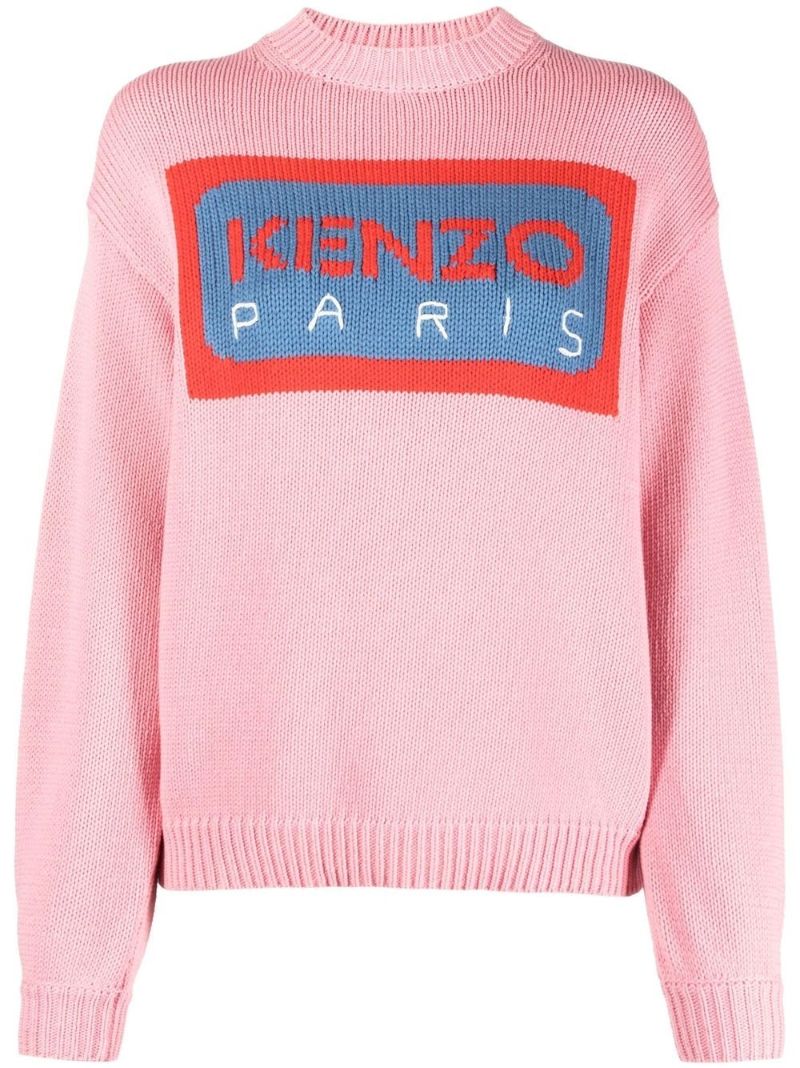 Pink Paris Intarsia Logo Sweater