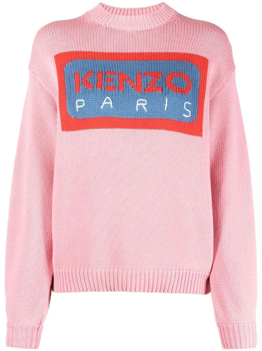 Pink Paris Intarsia Logo Sweater