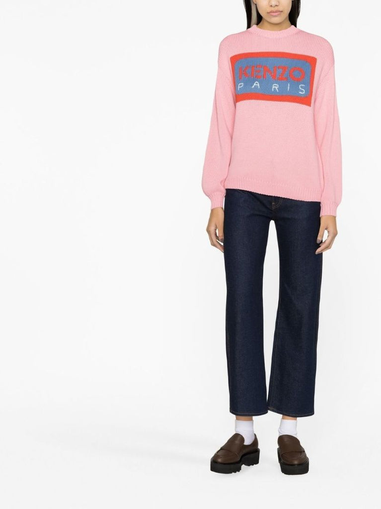 Pink Paris Intarsia Logo Sweater