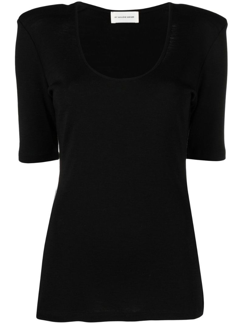 Black Cedina Merino Wool Top