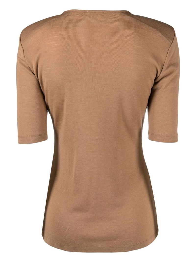 Brown Cedina Merino Wool T-shirt