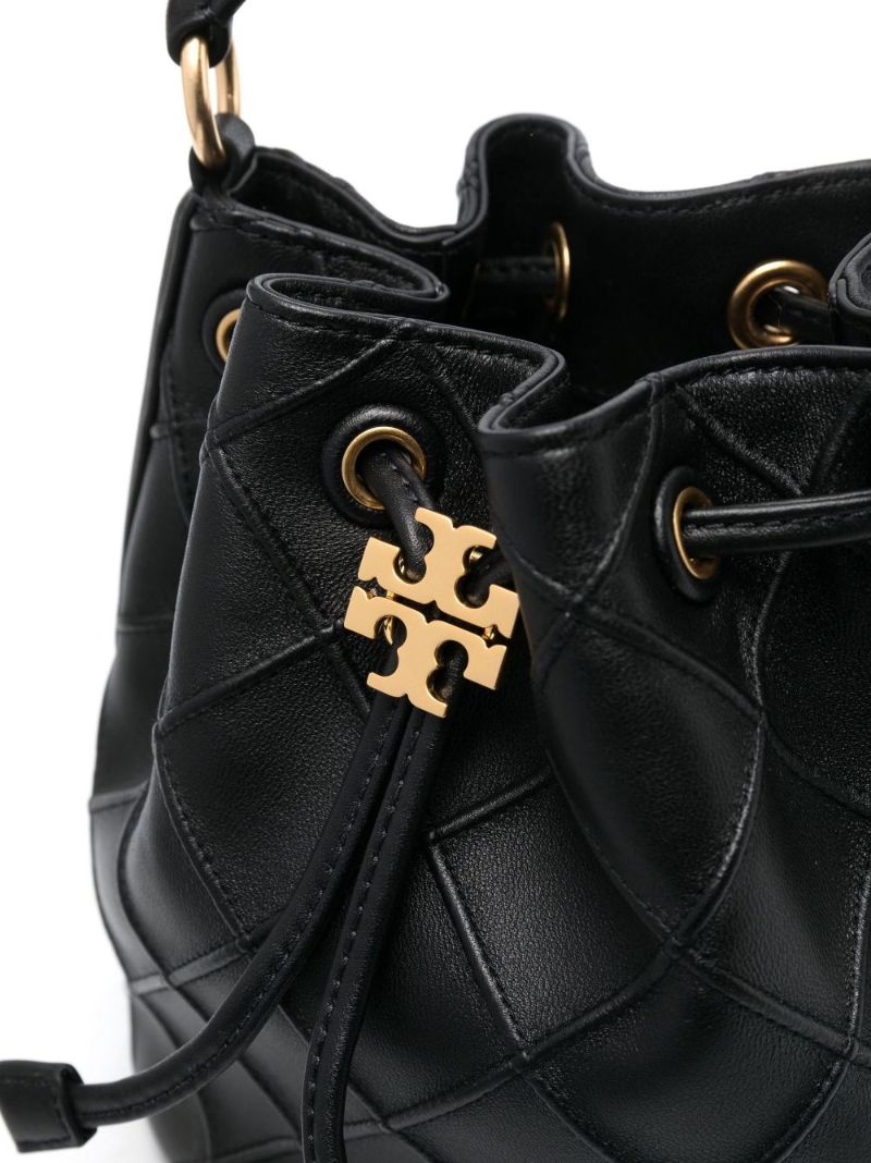 Black Fleming Small Leather Bucket Bag