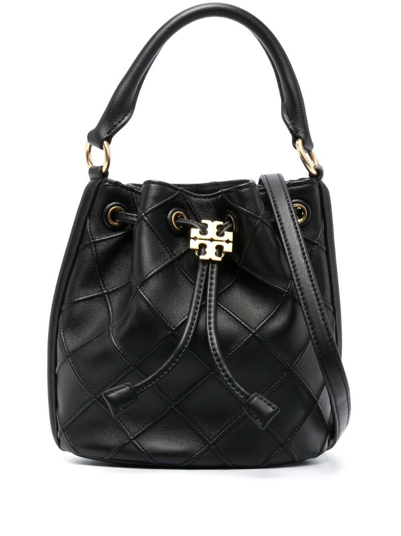 Black Fleming Small Leather Bucket Bag