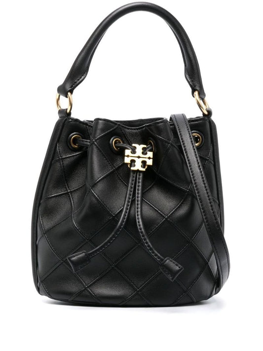 Black Fleming Small Leather Bucket Bag