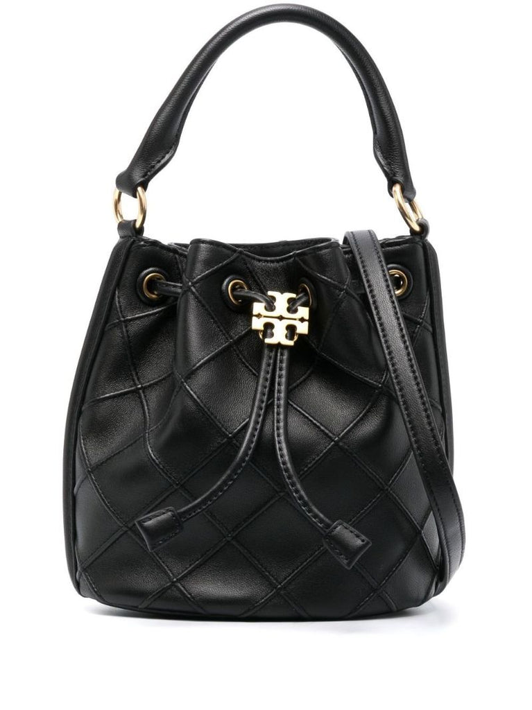 Black Fleming Small Leather Bucket Bag