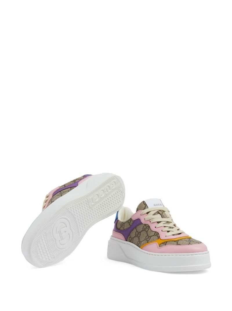 Neutral Gg Supreme Canvas Leather Sneakers