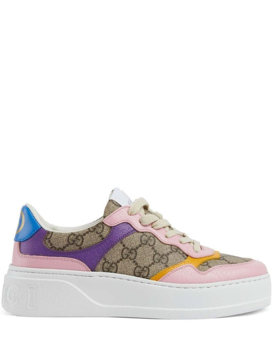 Neutral Gg Supreme Canvas Leather Sneakers