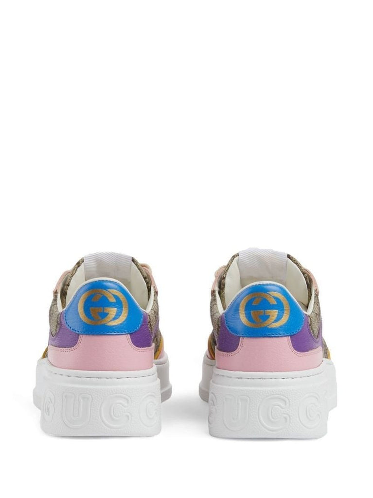 Neutral Gg Supreme Canvas Leather Sneakers