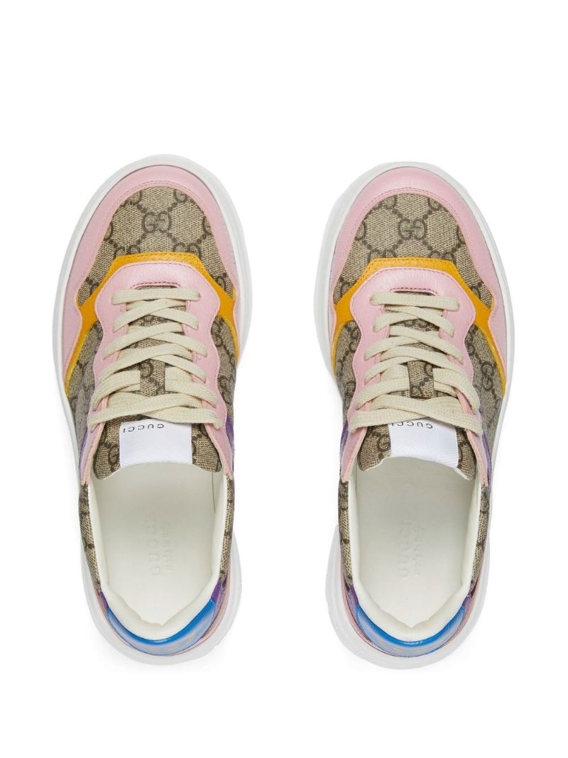 Neutral Gg Supreme Canvas Leather Sneakers