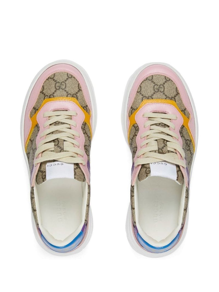 Neutral Gg Supreme Canvas Leather Sneakers