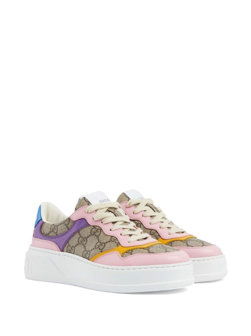 Neutral Gg Supreme Canvas Leather Sneakers