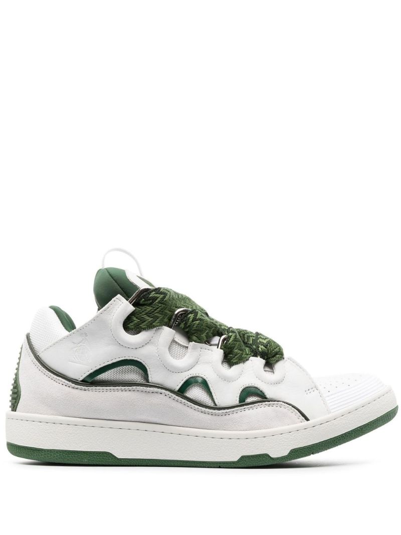 White Curb Leather Sneakers