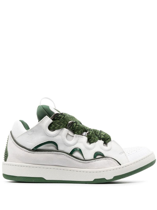 White Curb Leather Sneakers