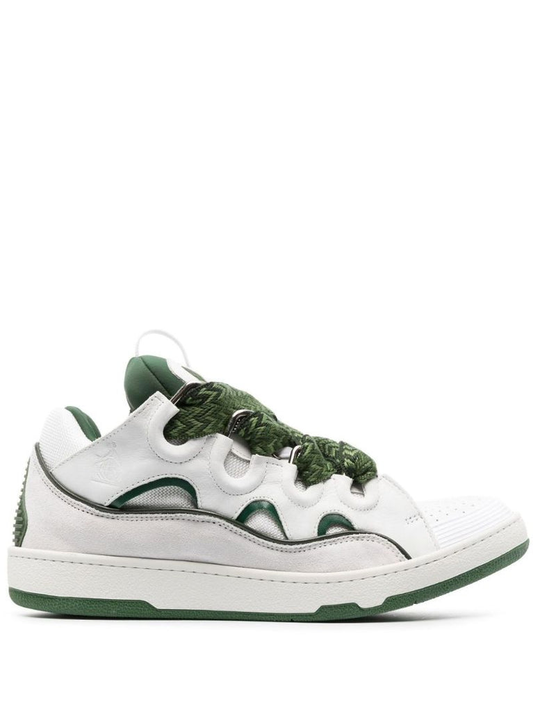 White Curb Leather Sneakers