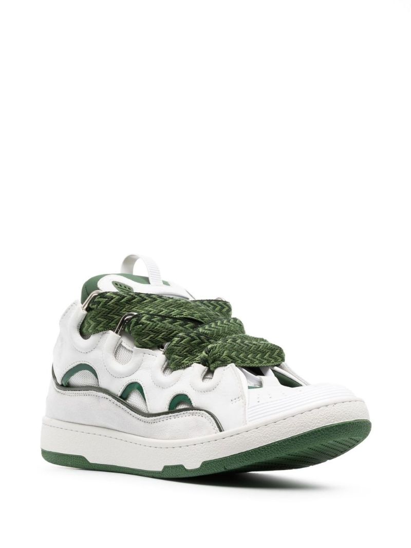 White Curb Leather Sneakers