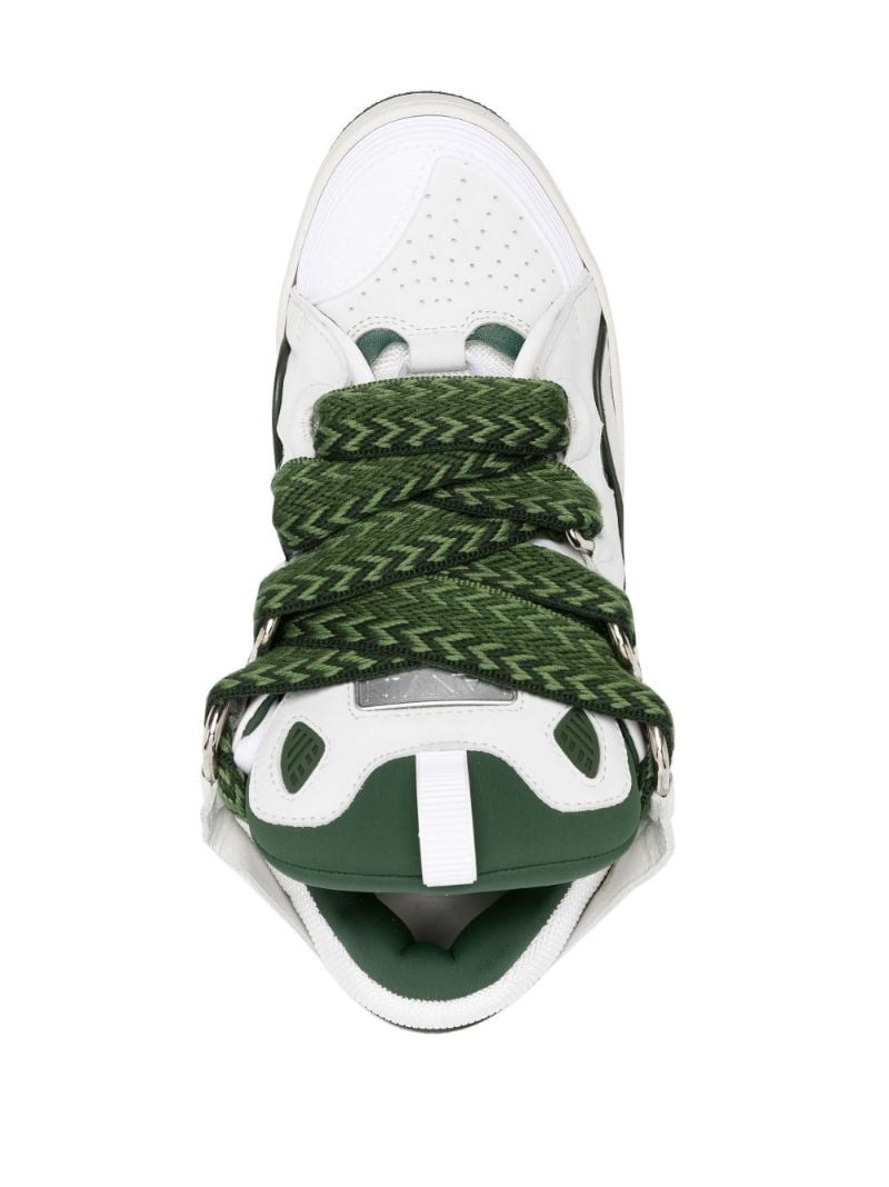White Curb Leather Sneakers