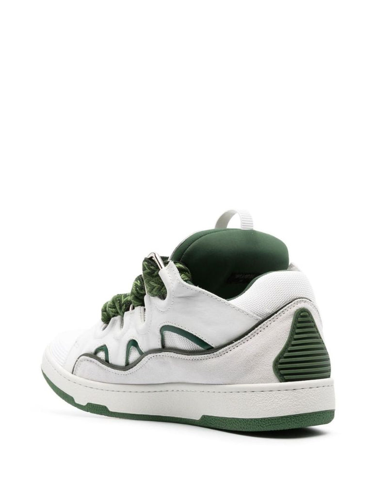 White Curb Leather Sneakers
