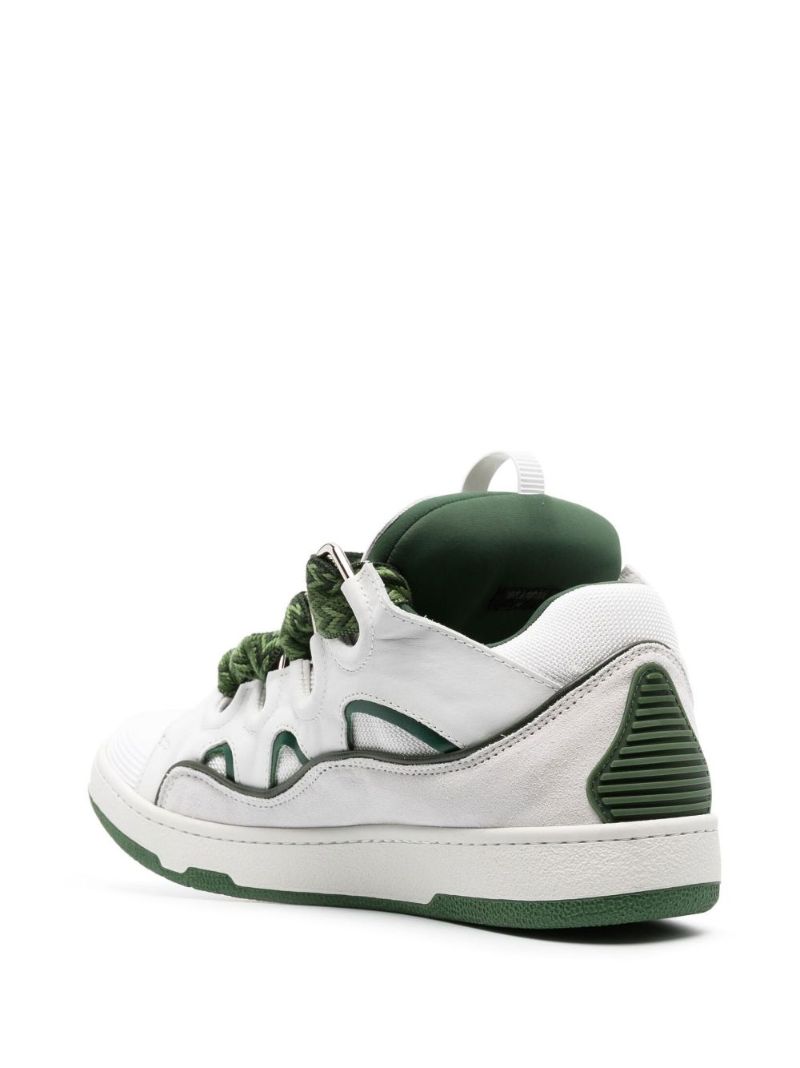 White Curb Leather Sneakers