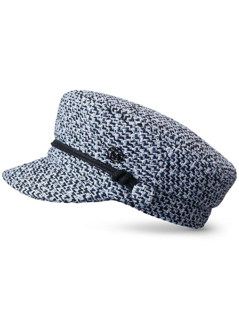 Blue Tweed Baker Boy Hat