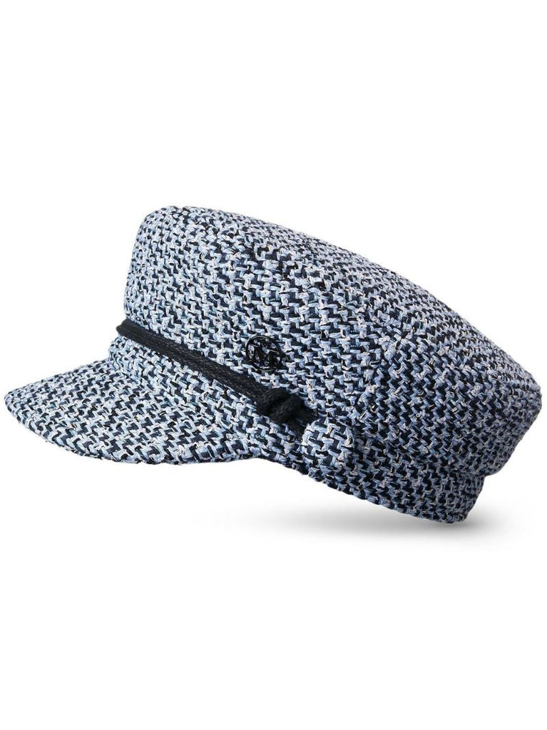 Blue Tweed Baker Boy Hat