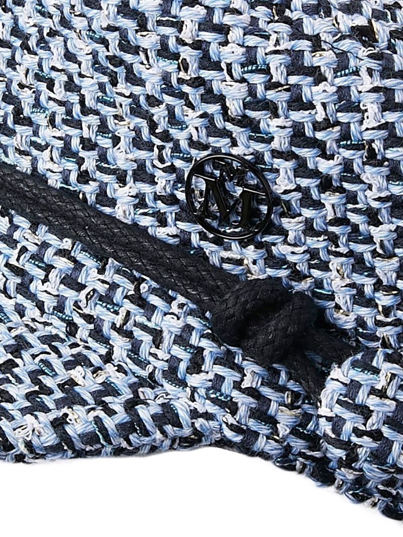 Blue Tweed Baker Boy Hat