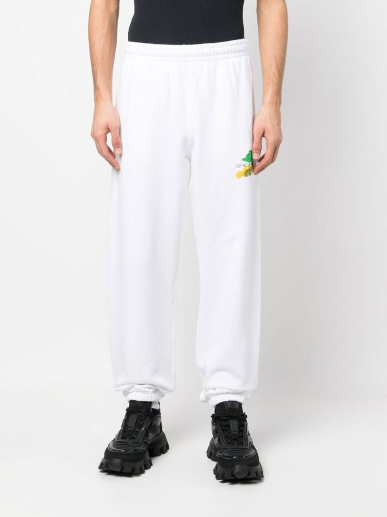 White Arrows Print Track Pants