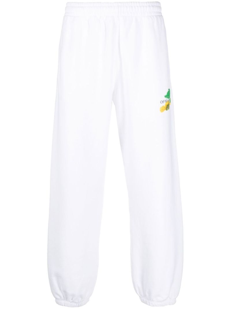 White Arrows Print Track Pants