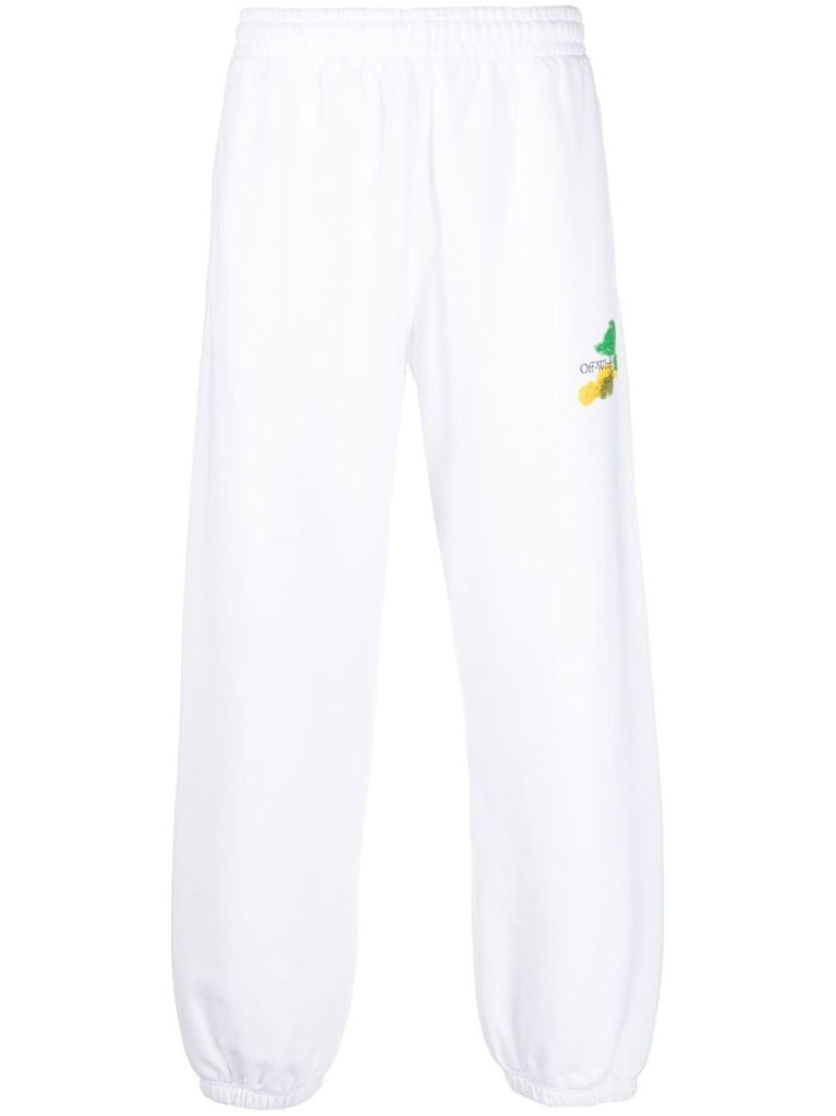 White Arrows Print Track Pants