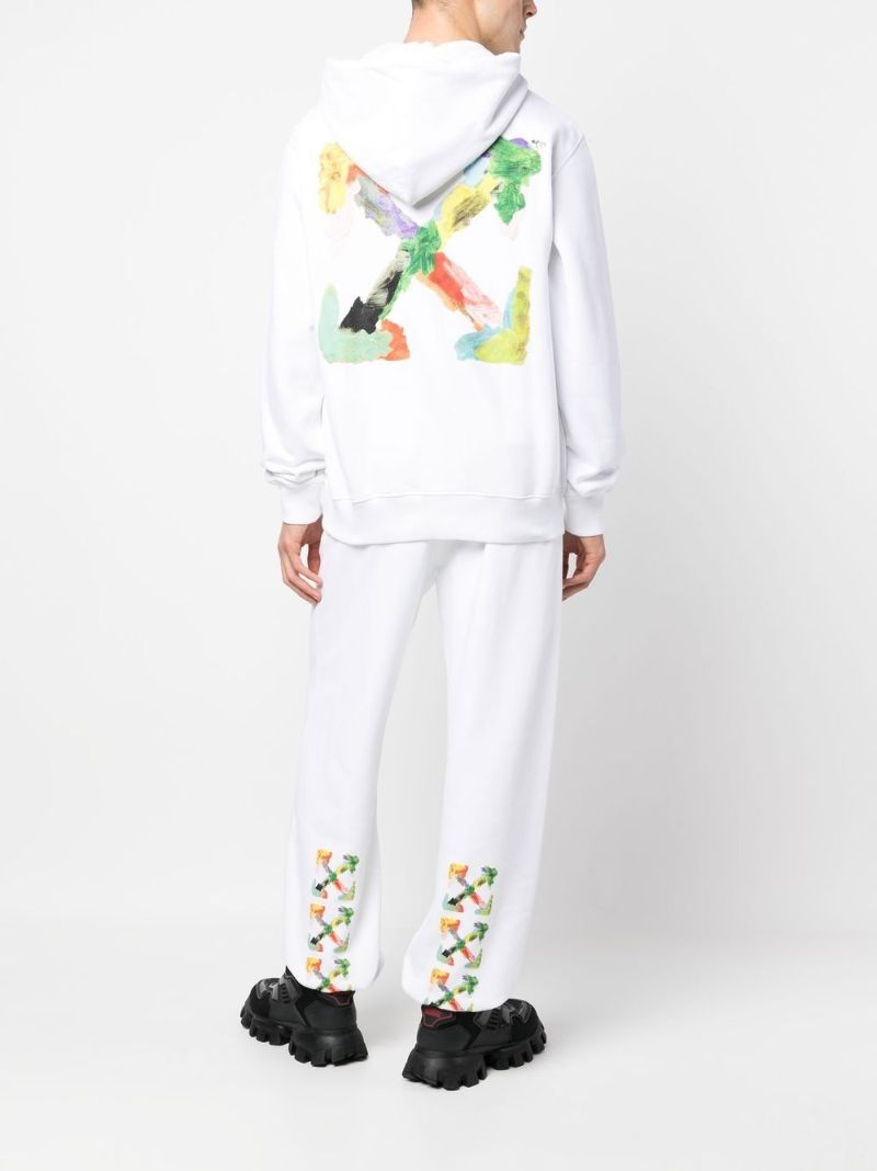 White Arrows Print Track Pants