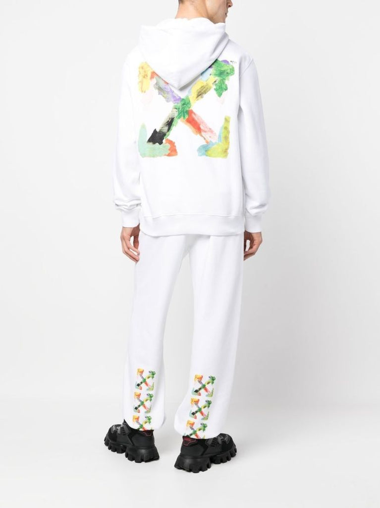 White Arrows Print Track Pants