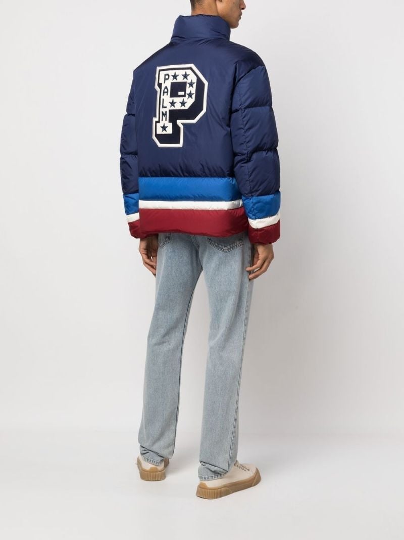 Blue Logo-print Padded Jacket