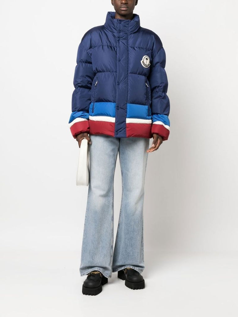 Blue Logo-print Padded Jacket