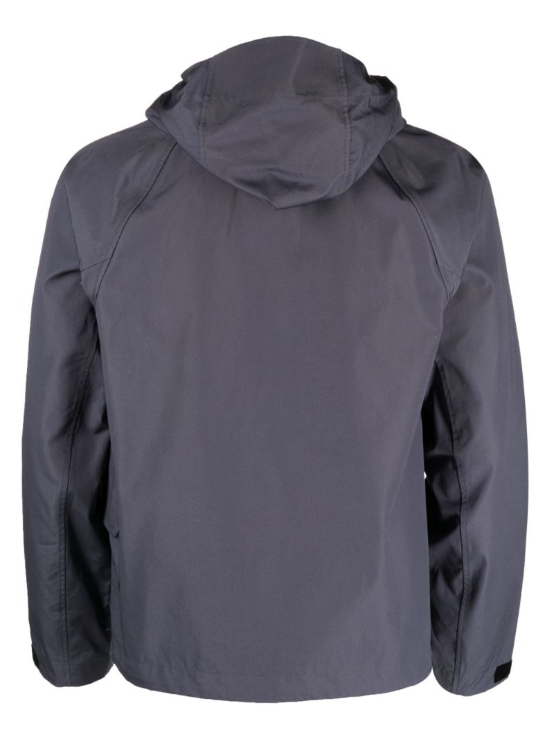 Grey Logo Print Hooded Jacket