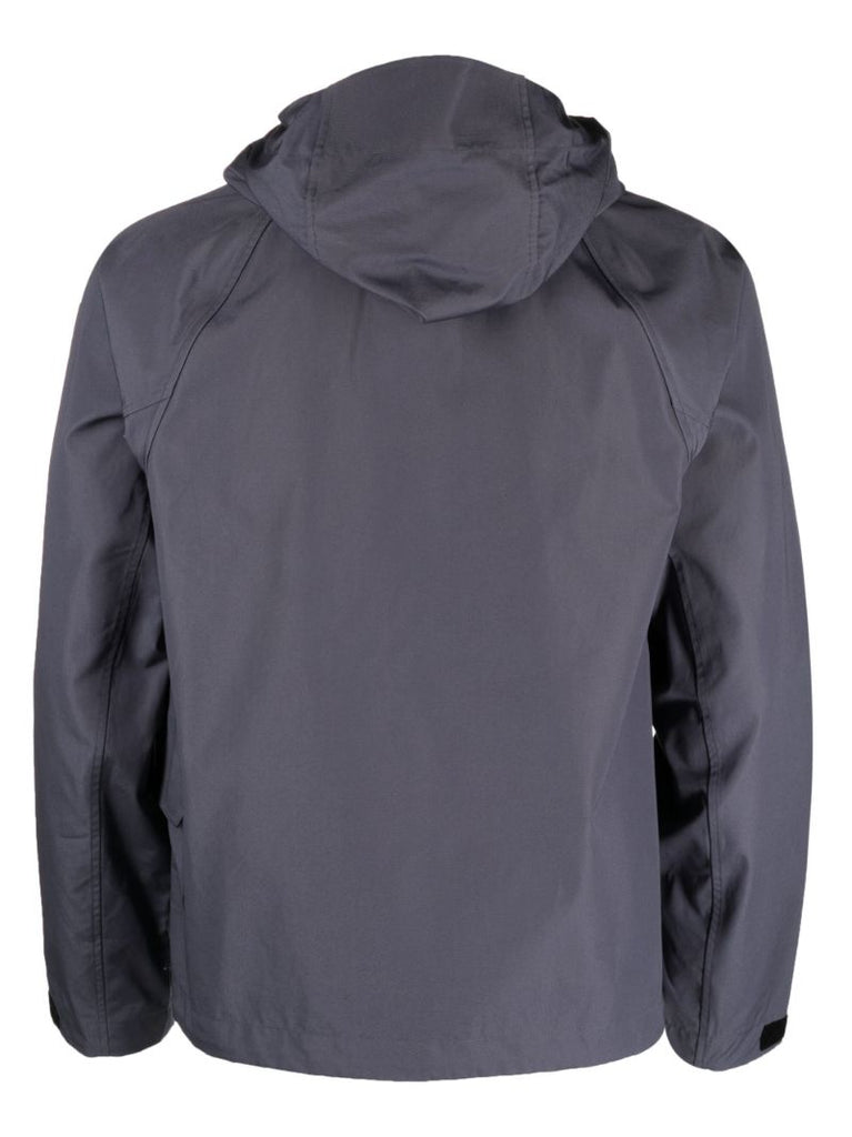 Grey Logo Print Hooded Jacket