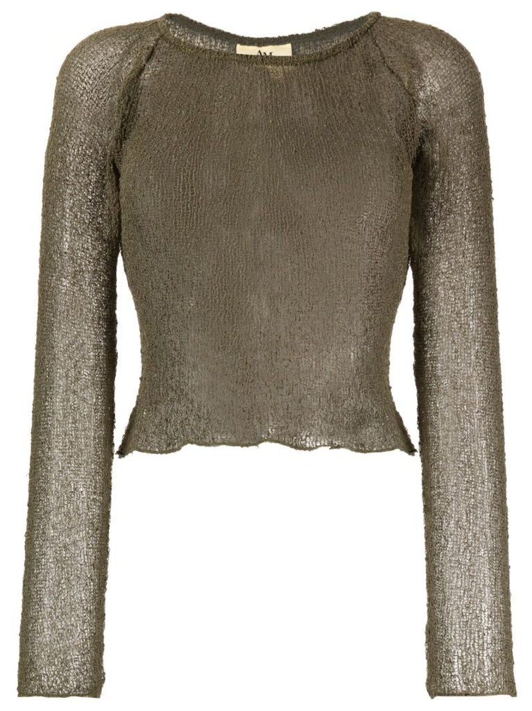 Green Beckie Open-knit Top