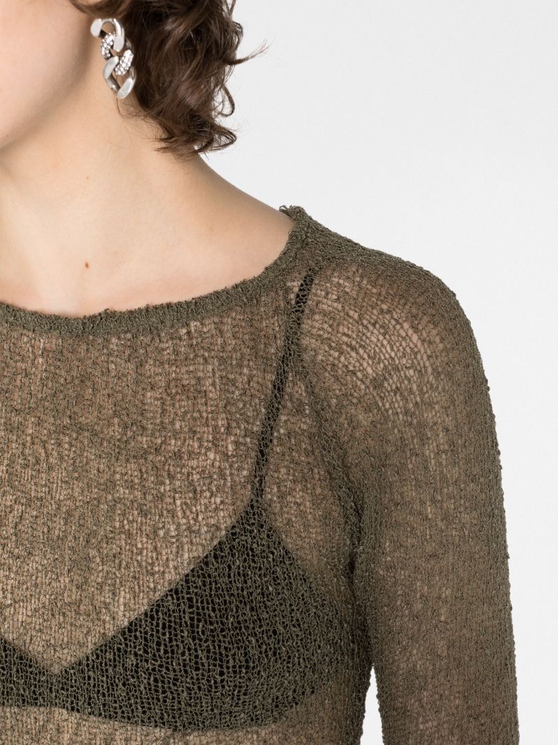 Green Beckie Open-knit Top