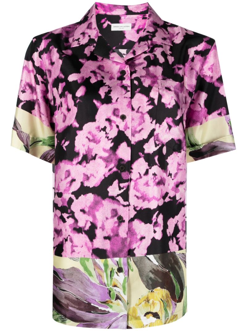 Purple Floral Print Shirt