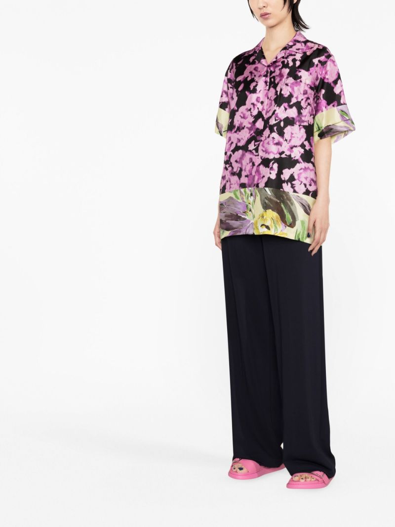 Purple Floral Print Shirt