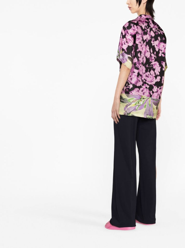 Purple Floral Print Shirt