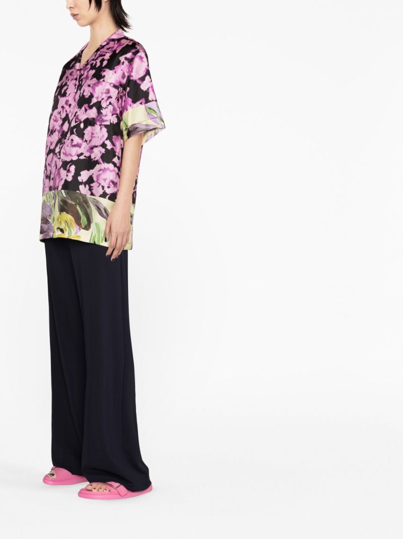 Purple Floral Print Shirt