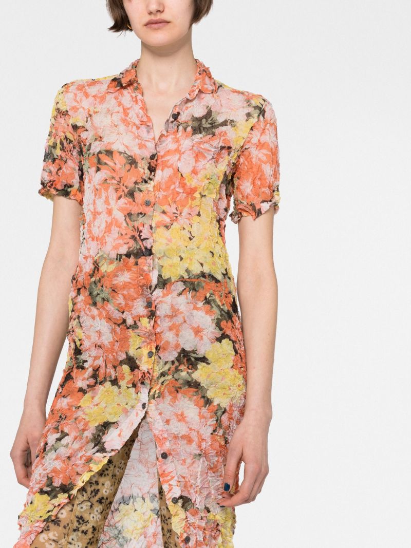 Orange Floral Print Dress