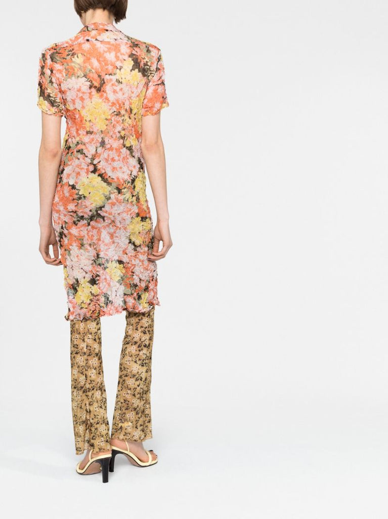 Orange Floral Print Dress