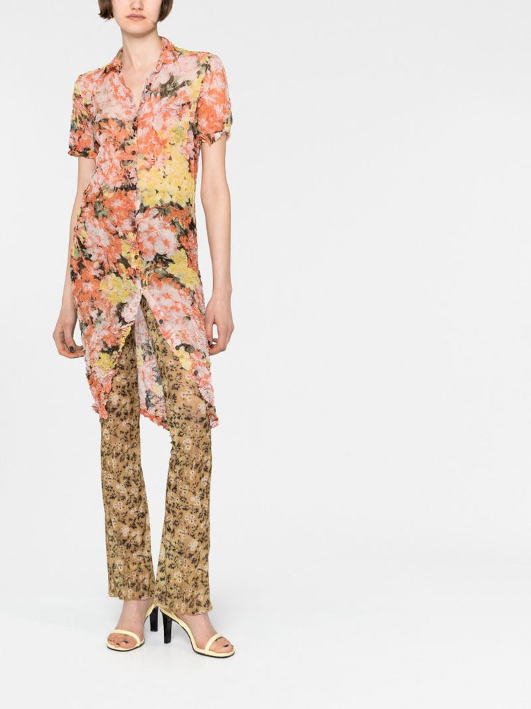 Orange Floral Print Dress