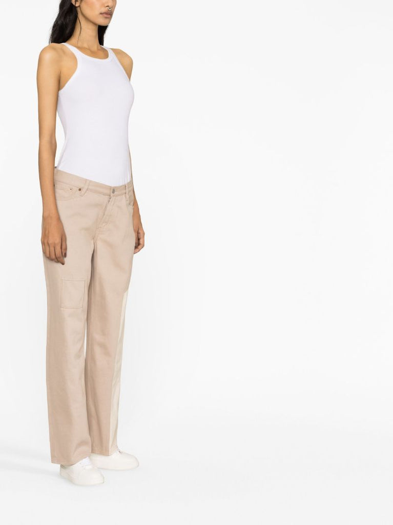 Neutral Skater Panelled Wide-leg Jeans